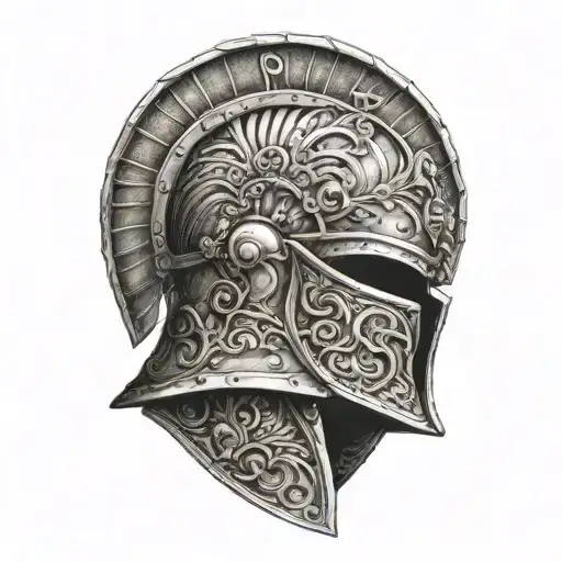 Anicent roman helmet with spqr below it tattoo design idea