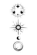 sun,moon,Pluto,Neptune,Saturn,Scorpio tattoo design idea