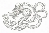 chinese dragon breathing fire tattoo design idea