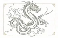 chinese dragon breathing fire tattoo design idea