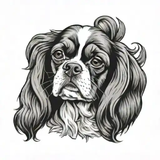 Cavalier King Charles Spaniel tattoo design idea