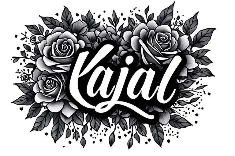 for your love kajal name tatto with primcess tattoo design idea