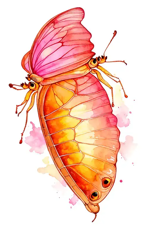 butterfly Chrysalis tattoo design idea