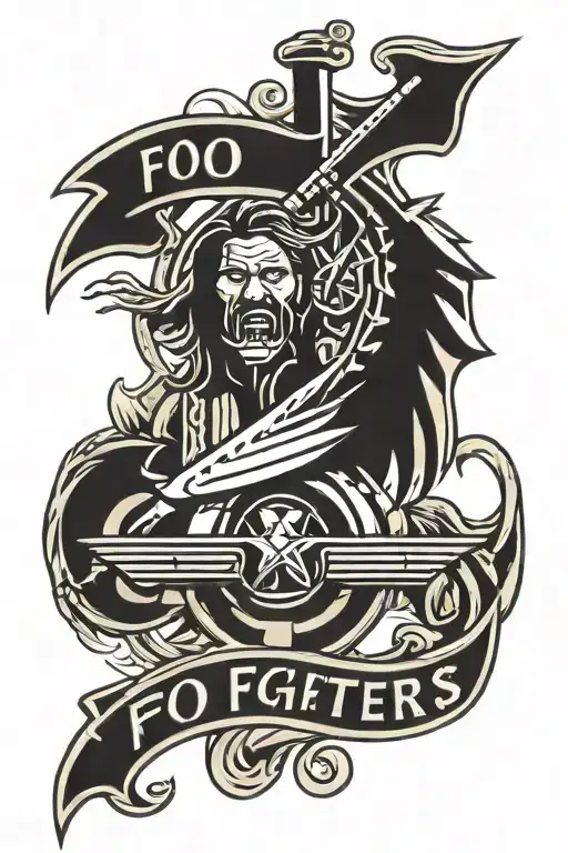 Foo fighters mix logo tattoo design idea