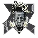 emo,depression,anxiety,darkness,introvert,lonely,suicidal,sad,dark skinned male,dyed short dreads fully hiding face,teen tattoo design idea