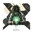 emo,depression,anxiety,darkness,introvert,lonely,suicidal,sad,dark skinned male,dyed short dreads fully hiding face,teen tattoo design idea