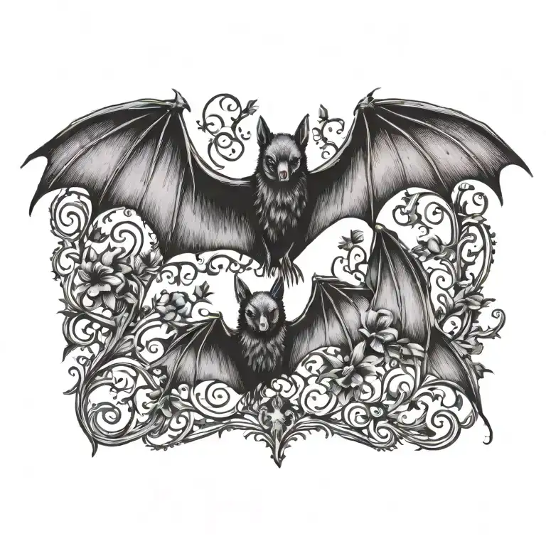 bats tattoo design idea