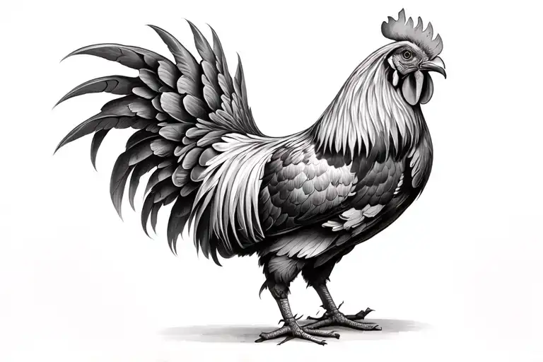 Okay so I want a fighting rooster black and white realism behind my forearm the size I’m not sure how big the area is be tattoo design idea