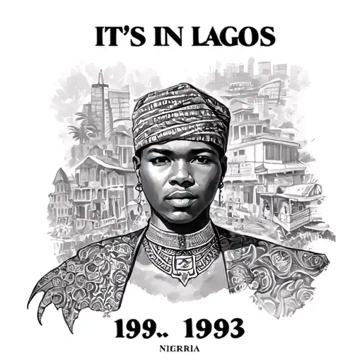 "It's in Lagos 1993" Nigeria tattoo design idea