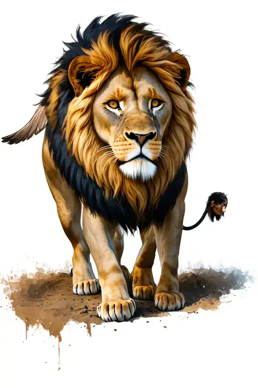 lion and miguel angel tattoo design idea