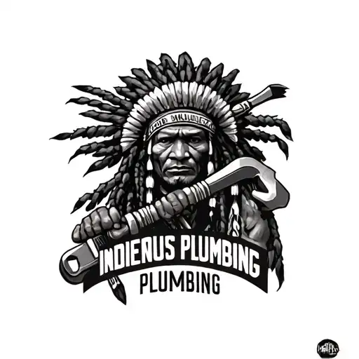 "Indigenous Plumbing " "Indigenous Plumbing " dread lock Native American holding a wrench tattoo design idea