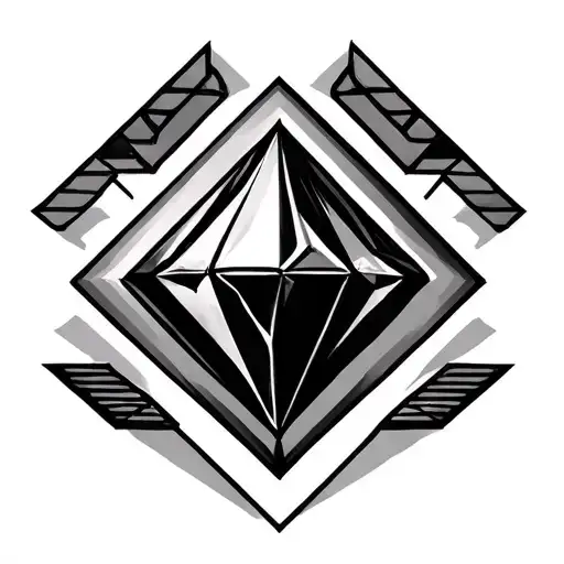 diamond filled with geometric patterns tattoo design idea