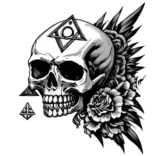 skull with the illuminati tattoo design idea