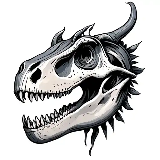 dinosaur skull tattoo design idea