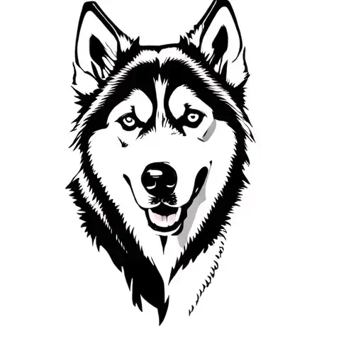 husky tattoo design idea
