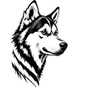 husky tattoo design idea