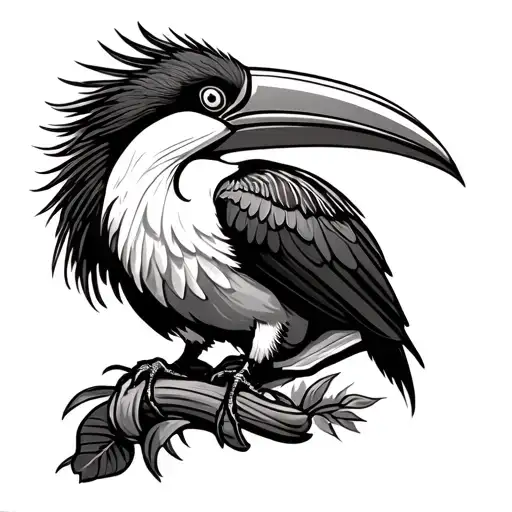 Hornbill tattoo design idea
