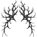 Smooth, branching lines like soft energy veins. Organic and calm, no shading, natural anatomical flow. tattoo design idea