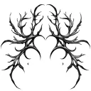 Smooth, branching lines like soft energy veins. Organic and calm, no shading, natural anatomical flow. tattoo design idea