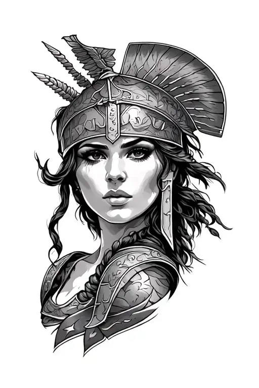 "MOLON LABE" spartan chola woman tattoo design idea