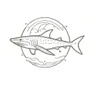 sun with whale shark tattoo design idea