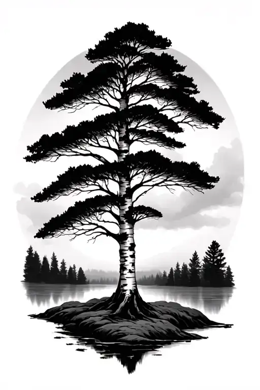 18 birch trees tattoo design idea
