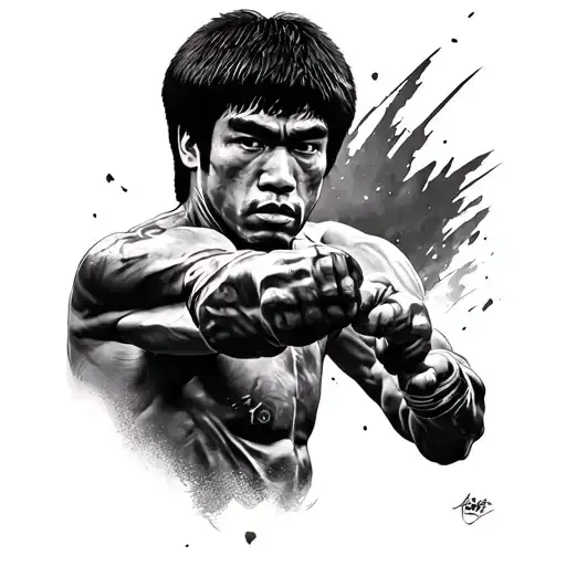 Bruce Lee tattoo design idea