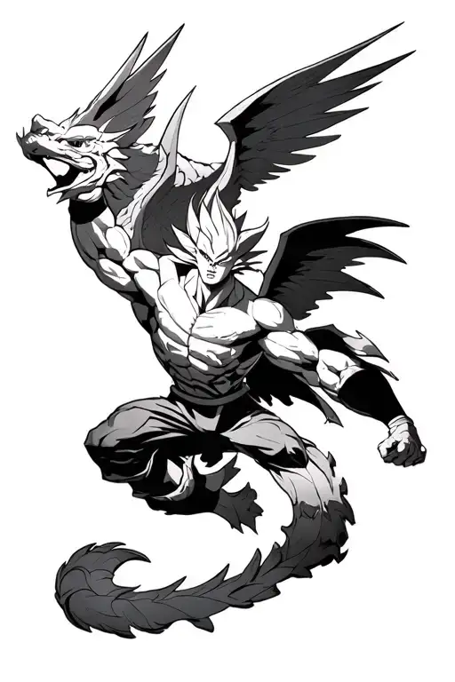 Icarus falling Bardock dragón ball z tattoo design idea