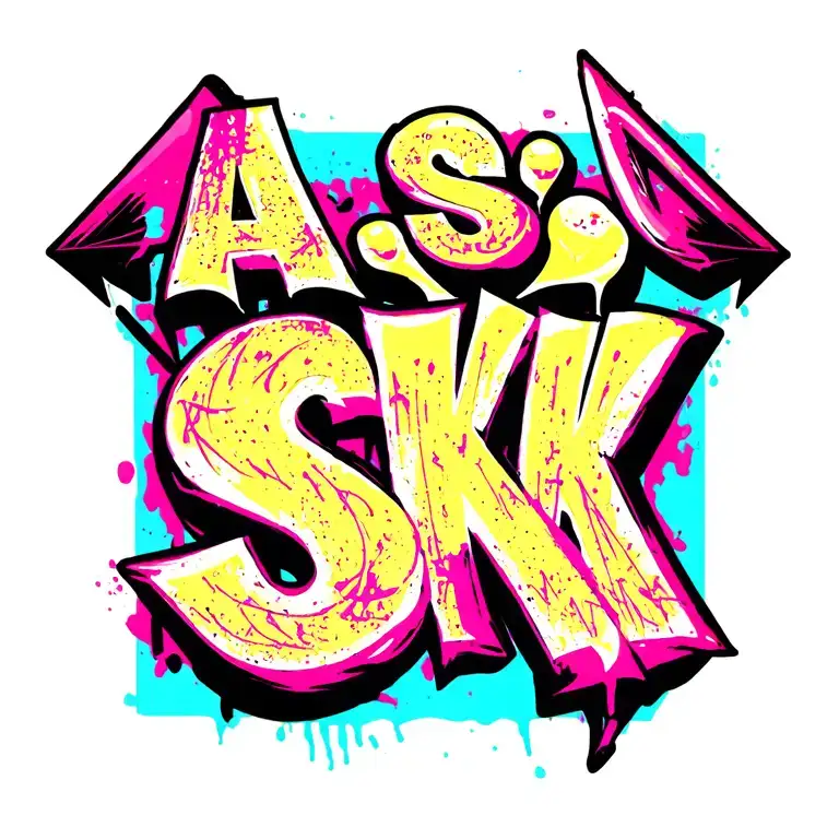 "A S K K" Arrow tattoo design idea