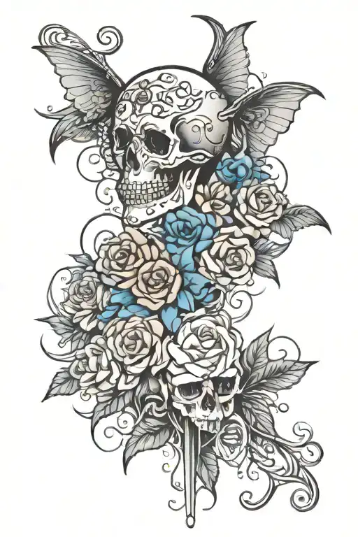 struggles depression love death tattoo design idea