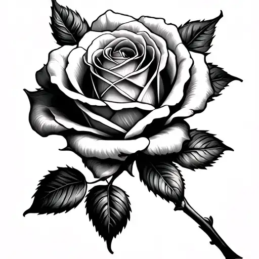 tattoo of a rose on the outer forearm with the head near the elbow and the stem going towards the hand thats decently bi tattoo design idea