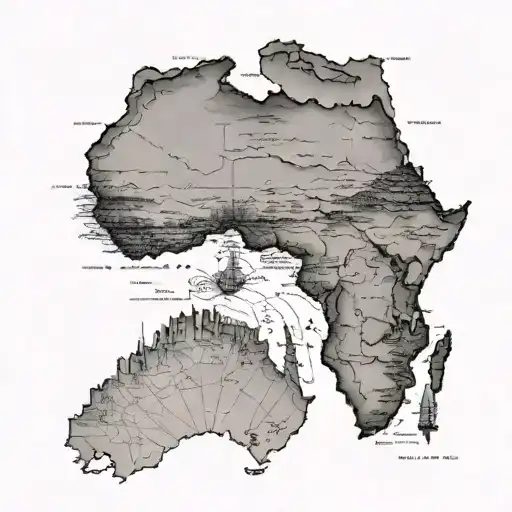map of africa continent tattoo design idea