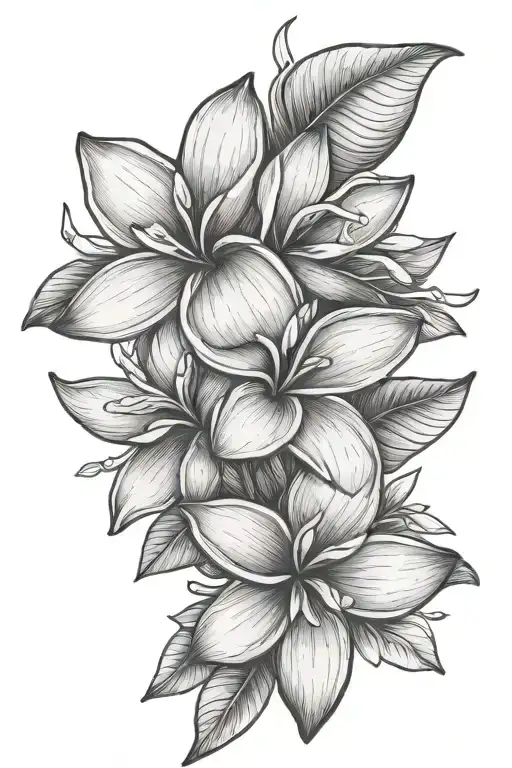 frangipani flower tattoo design idea