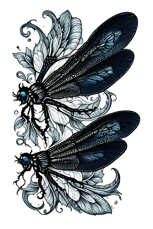 celtic dragonfly side tattoo design idea