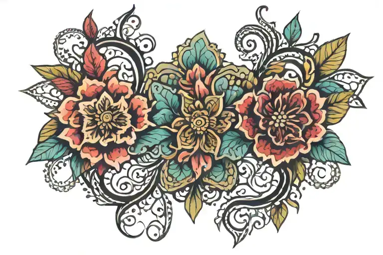 lace patterns tattoo design idea