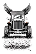old ford tractor, fields, Stud tattoo design idea