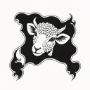 cute lamb face tattoo design idea