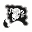 cute lamb face tattoo design idea