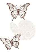 butterflies with fingerprint inside tattoo design idea