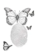 butterflies with fingerprint inside tattoo design idea