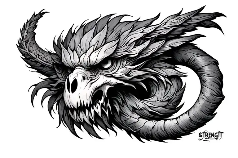 Strength Wisdom Charm tattoo design idea