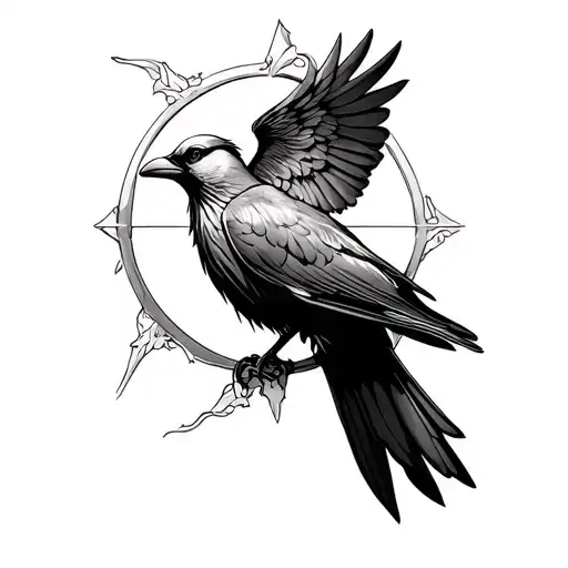 joan the arc bird michael tattoo design idea