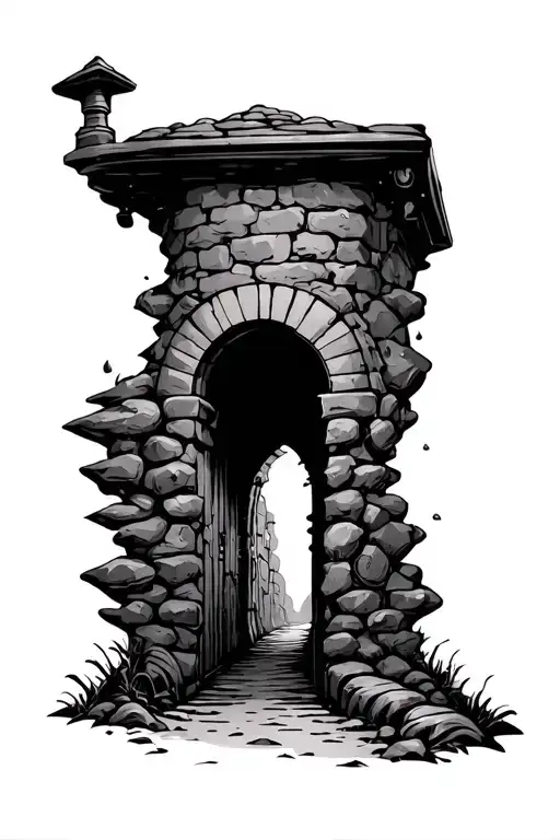 mine entrance tattoo design idea