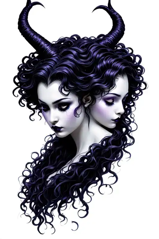 hear no evil speak no evil see no evil. medusa is see no evil, maleficent is hear no evil, the evil snow queen is speak  tattoo design idea