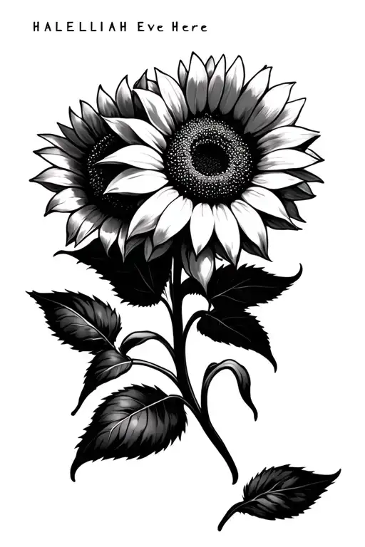 Sunflower "Hallelujah Even Here tattoo design idea
