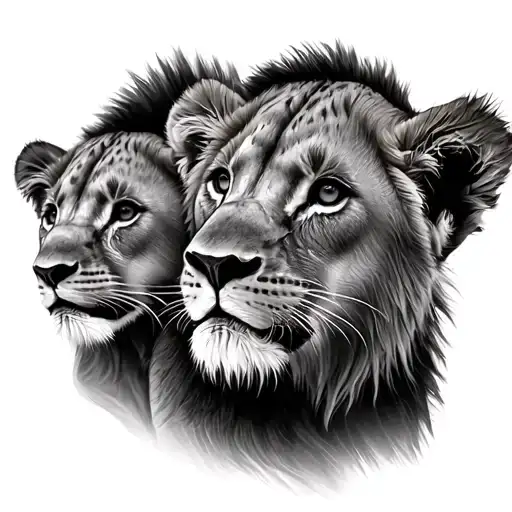3 lion cubs tattoo design idea