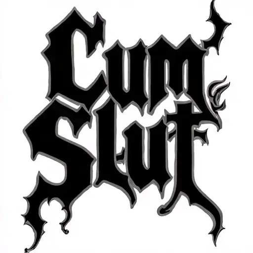 "Cum Slut" "Cum Slut" Devils tail. Sexy. Slut tattoo design idea
