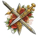 Roman Gladius style sword tattoo design idea