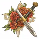 Roman Gladius style sword tattoo design idea