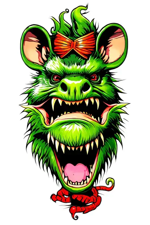 rat fink tattoo design idea